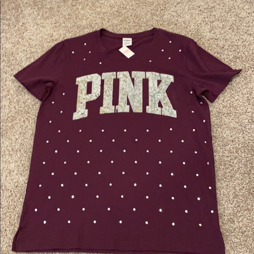 NEW VS Pink Sequin Tee